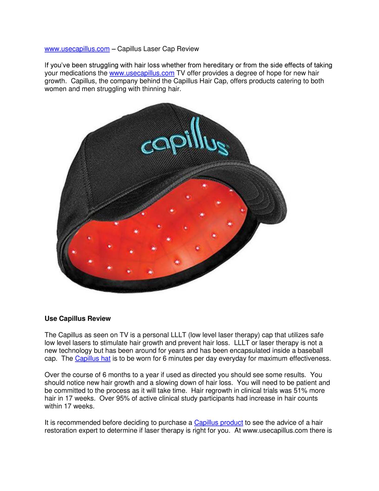 Capillus laser clearance cap reviews