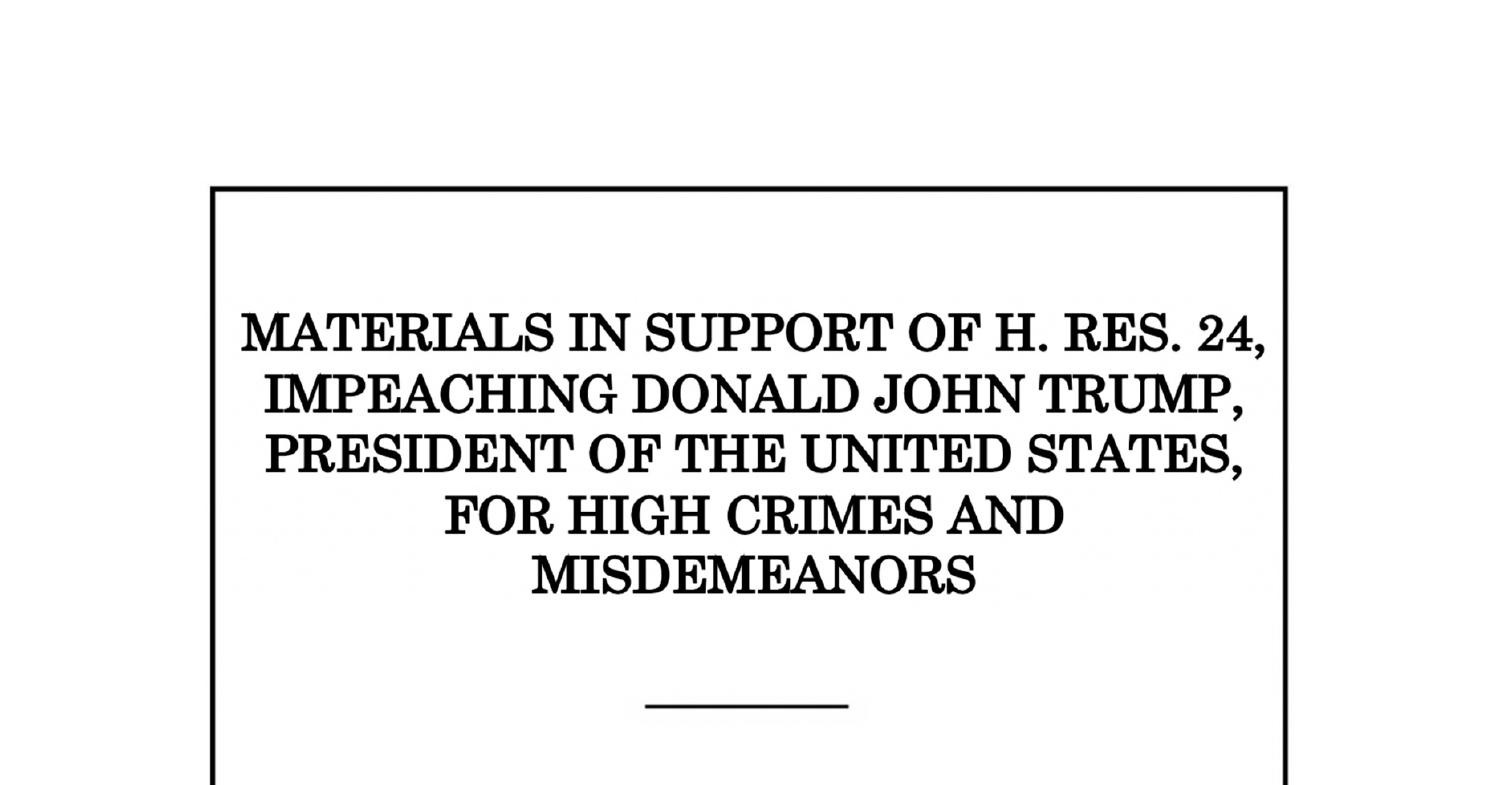 House Judiciary Committee Report Supporting Trump Impeachment (2021