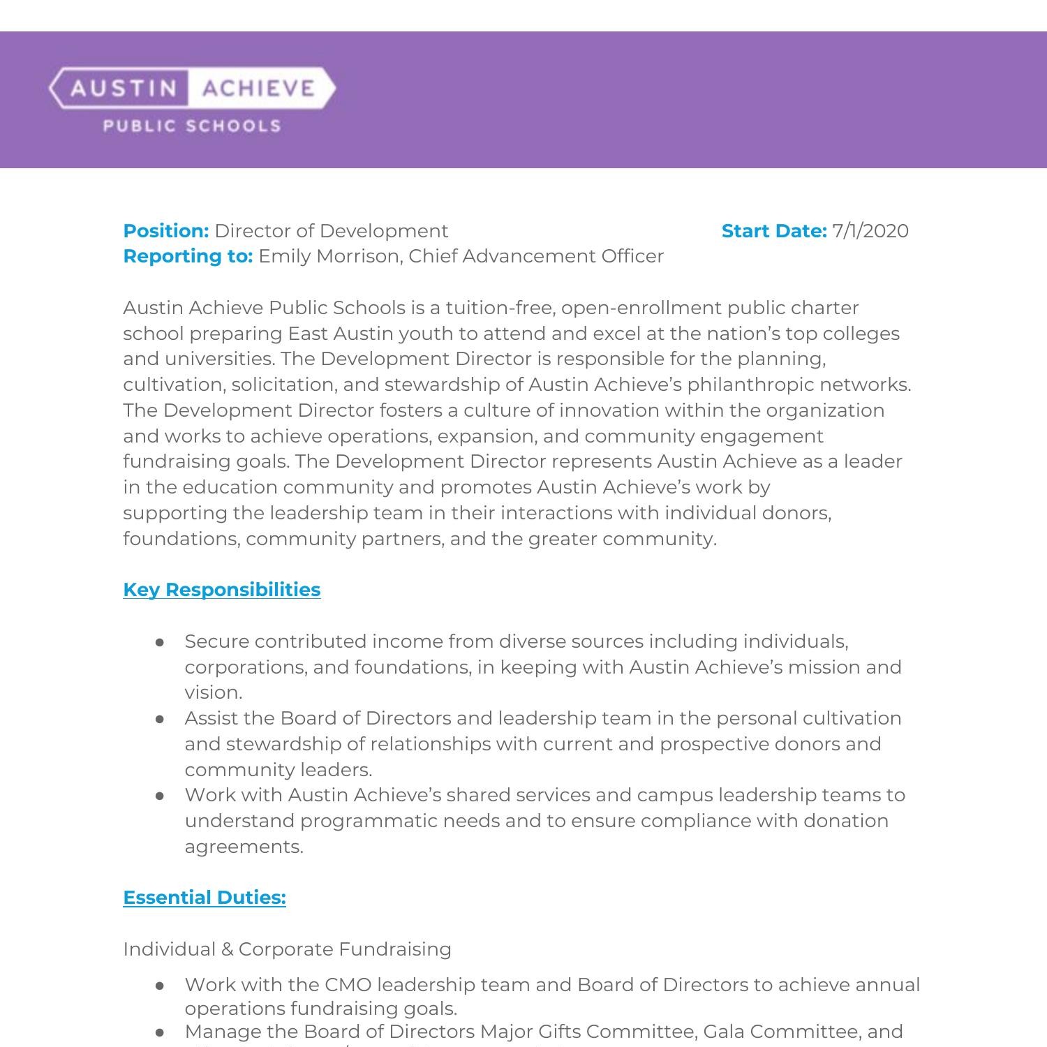 Director Of Development Job Description 20 21 pdf DocDroid