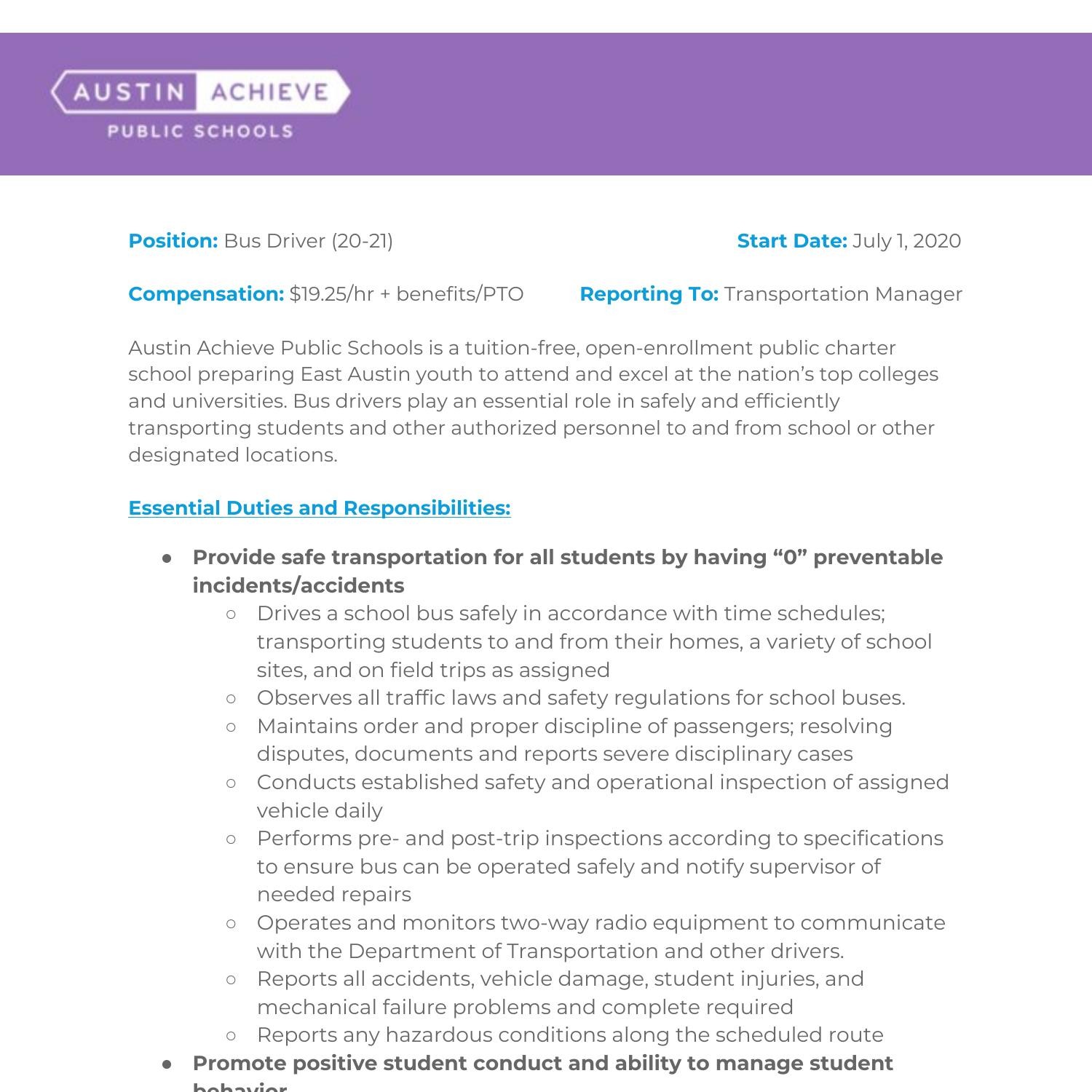 school bus driver jobs description school bus driver jobs description