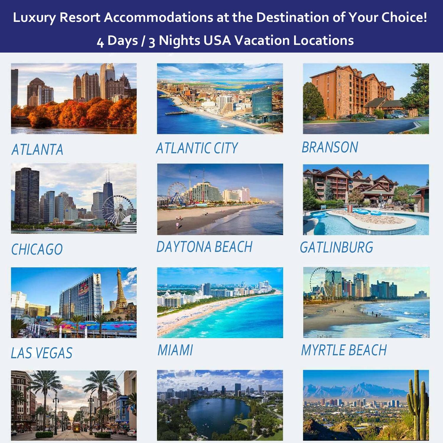 list travel destination