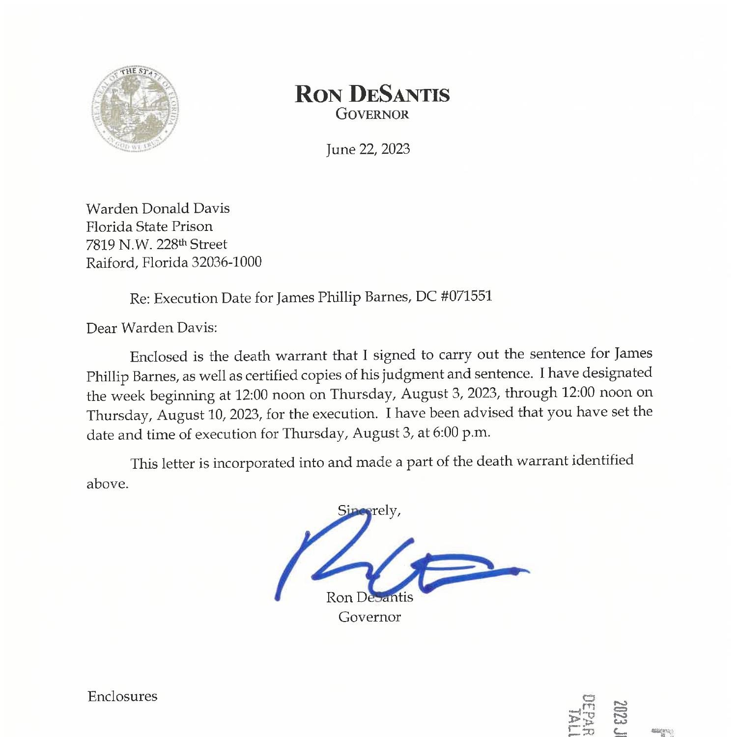 Miscellaneous Document - Death Warrant (Ron DeSantis).pdf | DocDroid