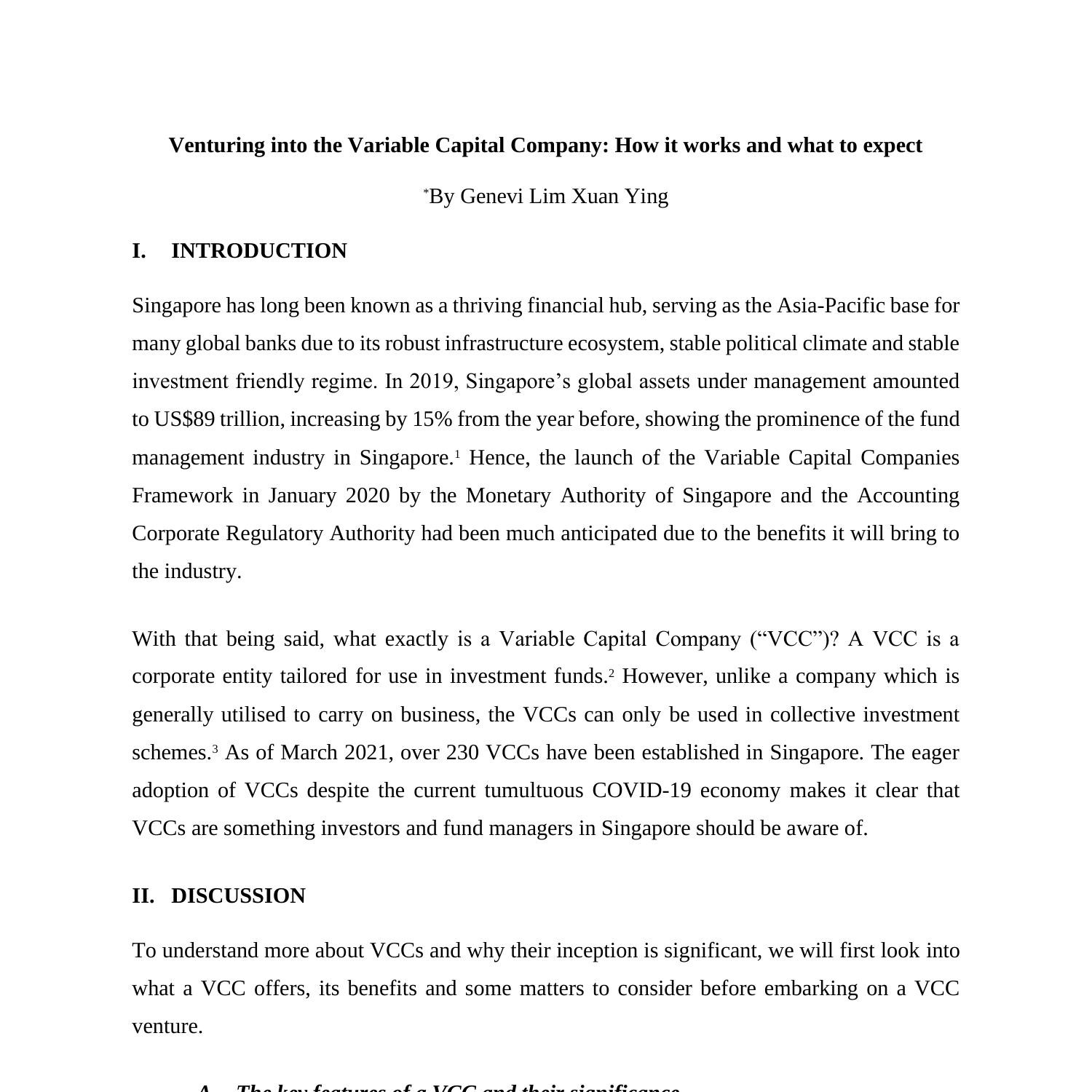 Venturing into the Variable Capital Company How it works and what to ...