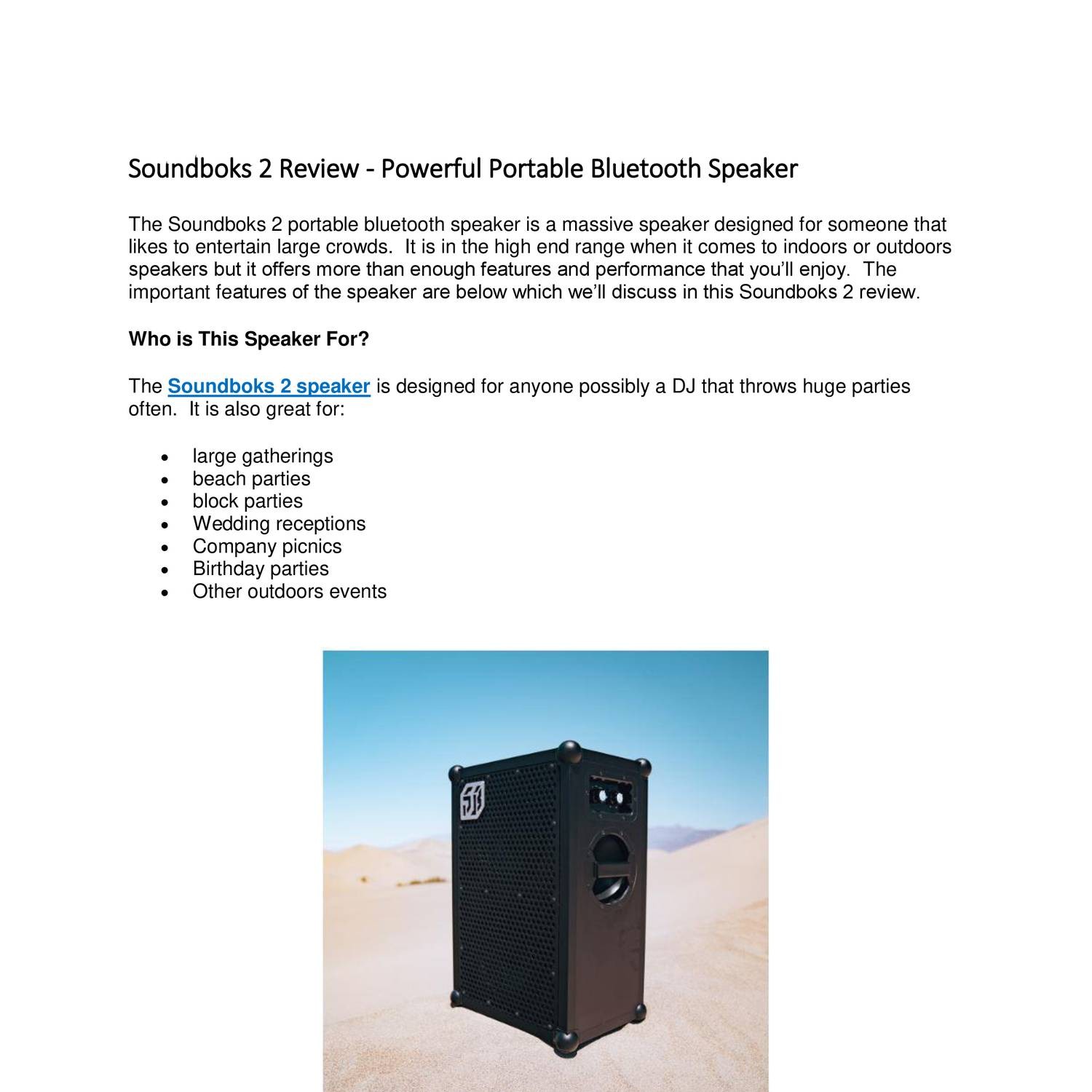 Soundboks 2 Review - Powerful Portable 