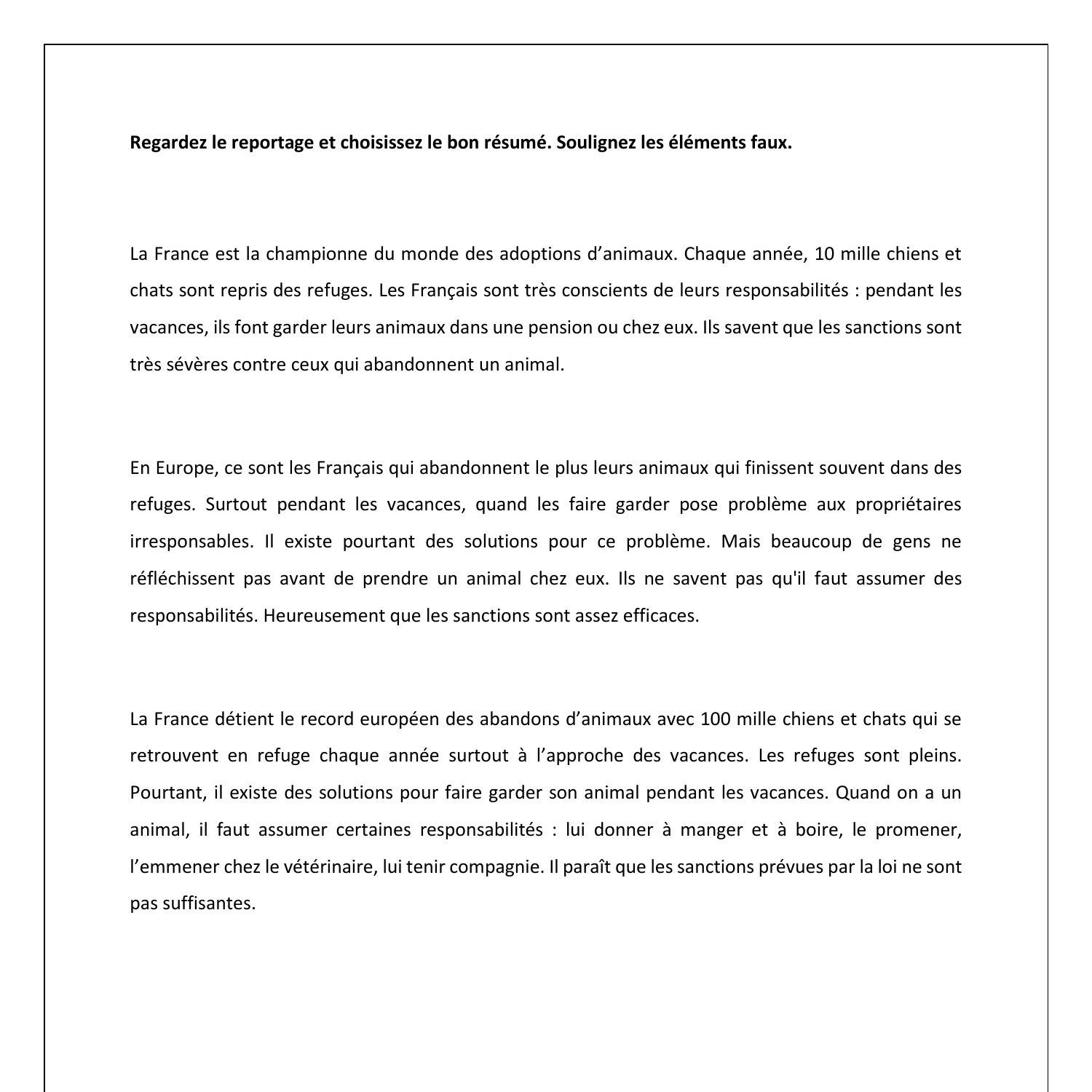 Regardez Le Reportage Et Choisissez Le Bon R sum docx DocDroid Regardez Le Reportage Et Choisissez Le Bon R sum docx DocDroid